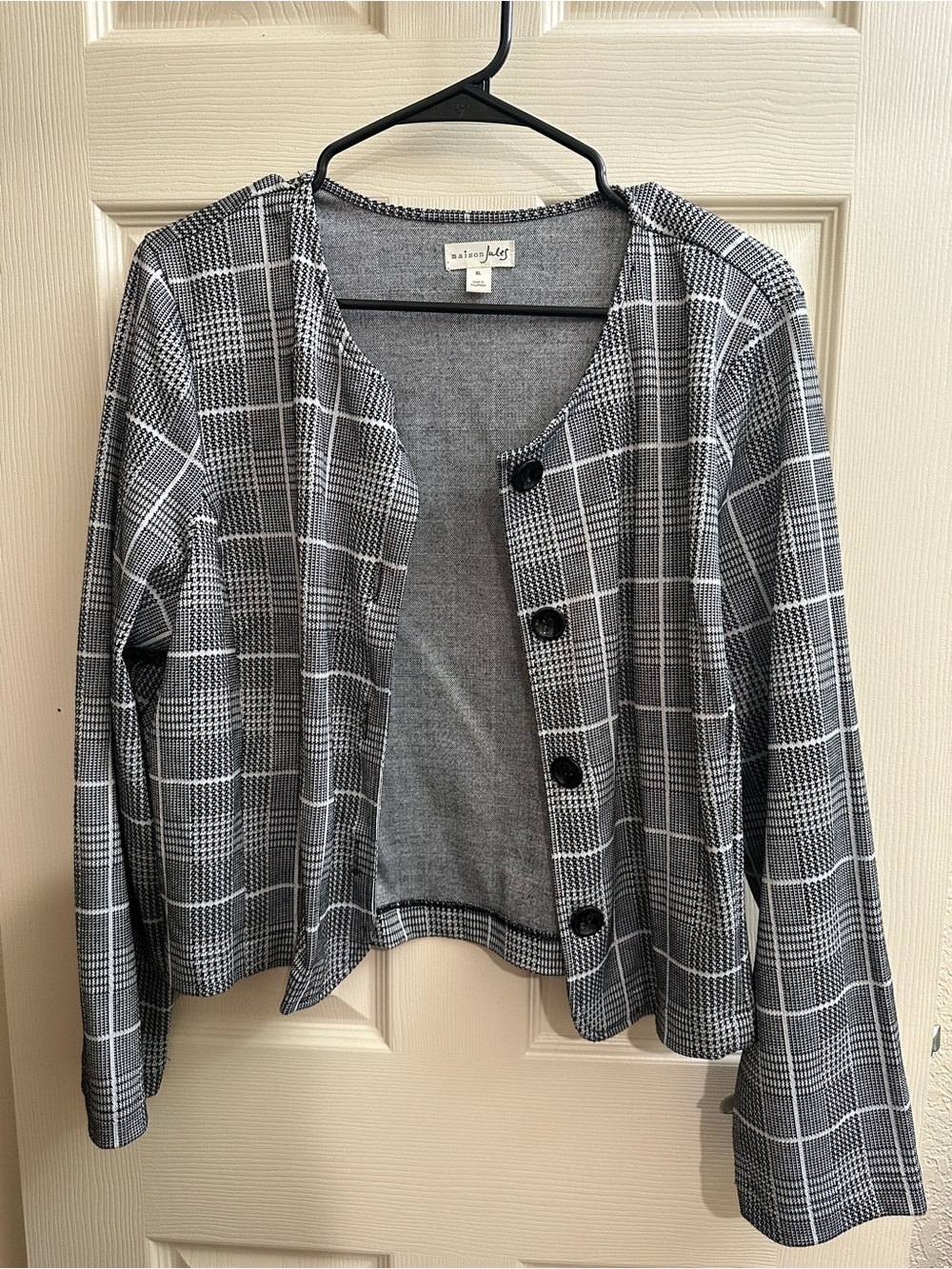 Maison Jules Black and White Knit Cardigan